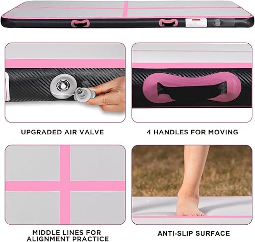 Miniatura 2 de KIKILIVE Inflatable Gymnastics Air Tumbling Track Mat 10ft 13ft 16ft 20ft, Air Tumble Track Mat with Electric Air Pump for Home Use Training