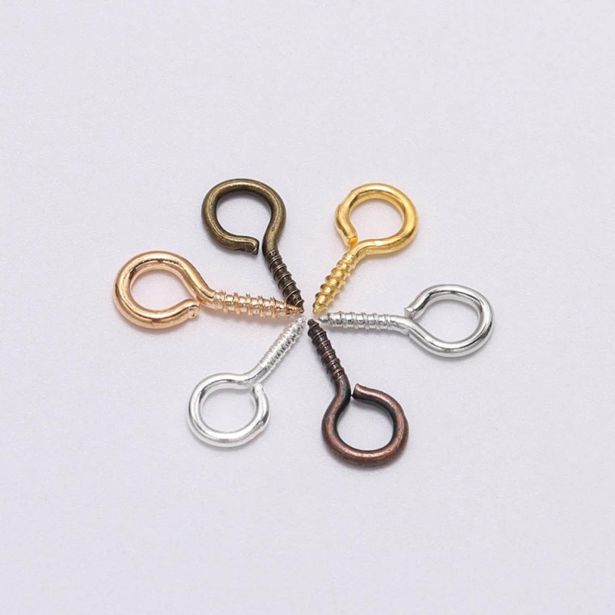 600pcs Alloy Screw Eye Pins for DIY Crafts and Necklace Making, Strong Threaded Eye Hooks Storage Box, Sturdy Small Eyelet Screws for Jewelry Projects