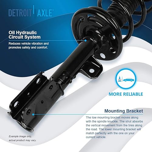 Miniatura 1319 de Detroit Axle - Kit de suspensión delantera de 10 piezas para Chevy Aveo Aveo5 Pontiac G3 Wave 2 Ready Struts Assembly 2 Enlaces de barra