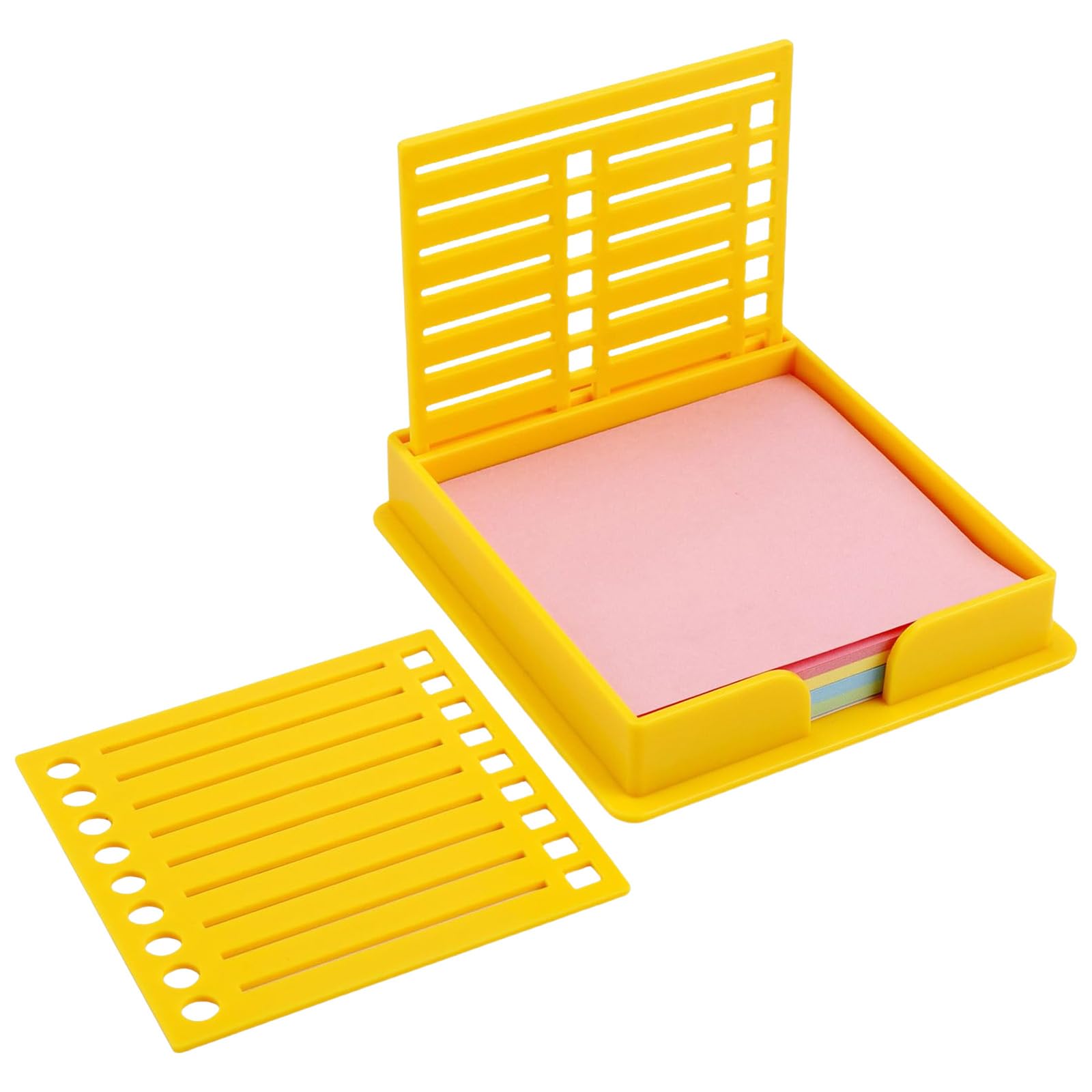 Kalttoy Sticky Note Holder with Multipurpose Dispenser and Stencil Templates for Supplies Daily Use Note Holder