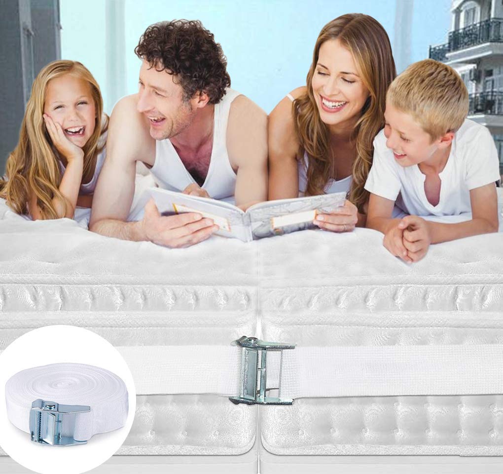 Twin Bed Connector-Twin Bed Joiner with Metal Buckle-Twin to King or Twin XL to King-width 1.5 inch & length 33 ft-Strap for Twin Beds-Bed Doubling System-Bed Mattress Connector Strap（1 rope）