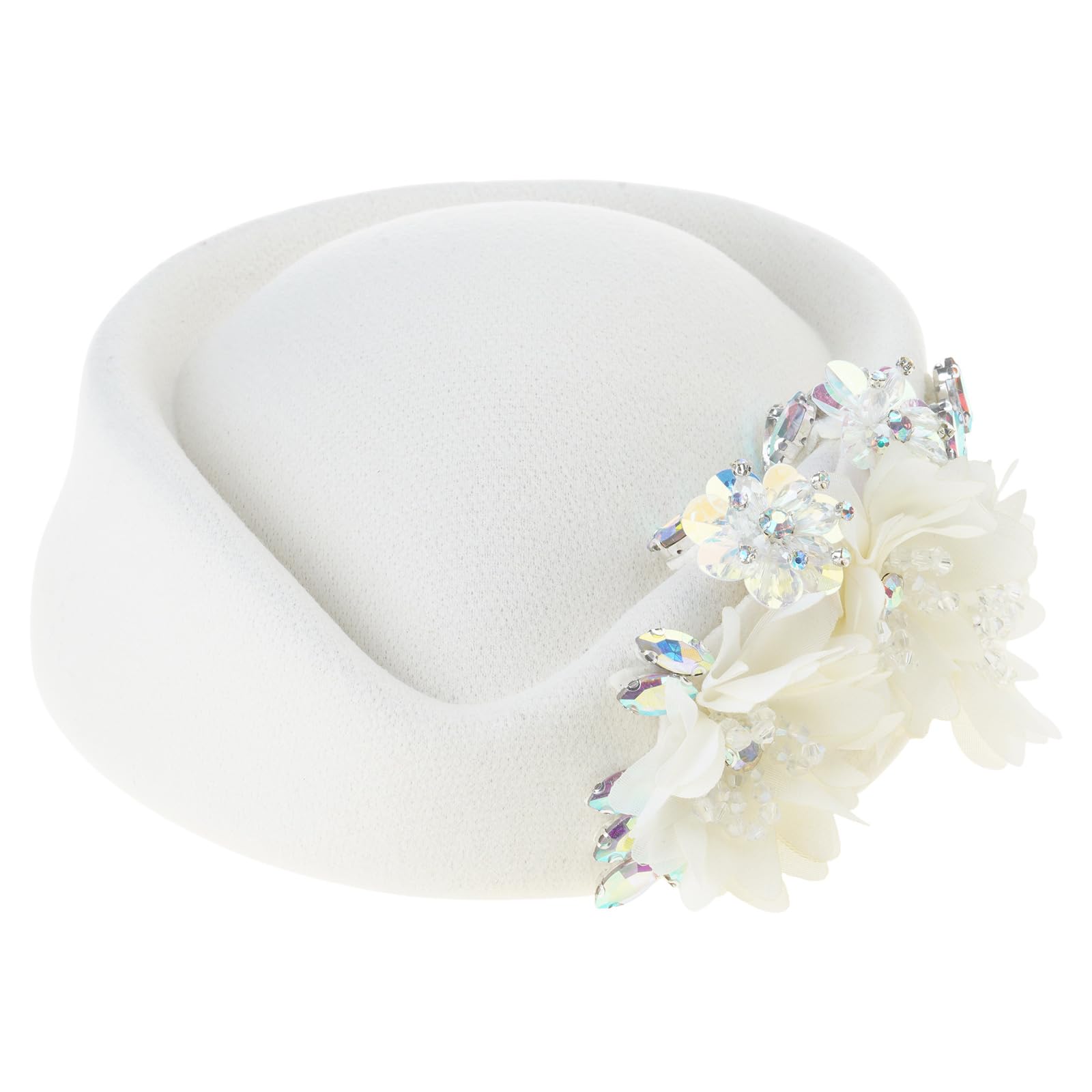 yanwuwa Artificial Flower Stewardess Hat 20s Cocktail Party Props Wool Hat Flapper Bowler for Masquerades Dressingup Women Soft Berets