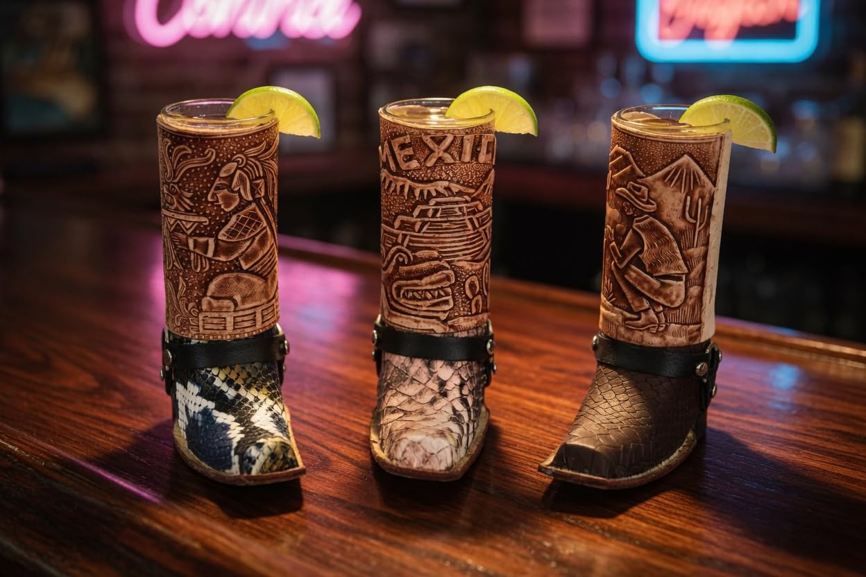 Vaso de chupito mexicano para botas de tequila, vasos de bota de vaquero (colores surtidos) (3, normal)