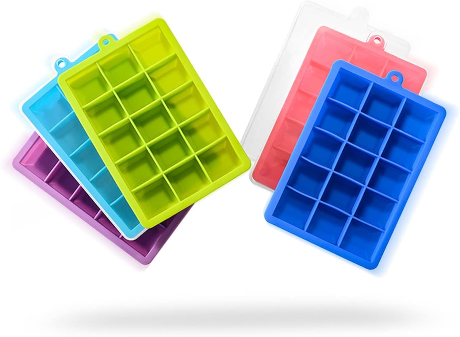Ice Pop Molds Silica gel ice disk with cap Ice cube mold making(Purple)
