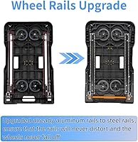 Vista 2 de Carro plegable de mano resistente mejorado con ruedas, carrito portátil de 330 libras, mango ajustable para equipaje, mudanzas, viajes, compras