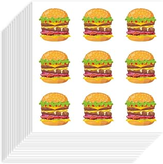 180pcs Beef Hamburgs Self-Adhesive Art Stickers 180pcs Delicious Food Decorative Decals Water Proof Sticker Accessories for Ice Box Kitchen Restaurant Scrapbook Bags