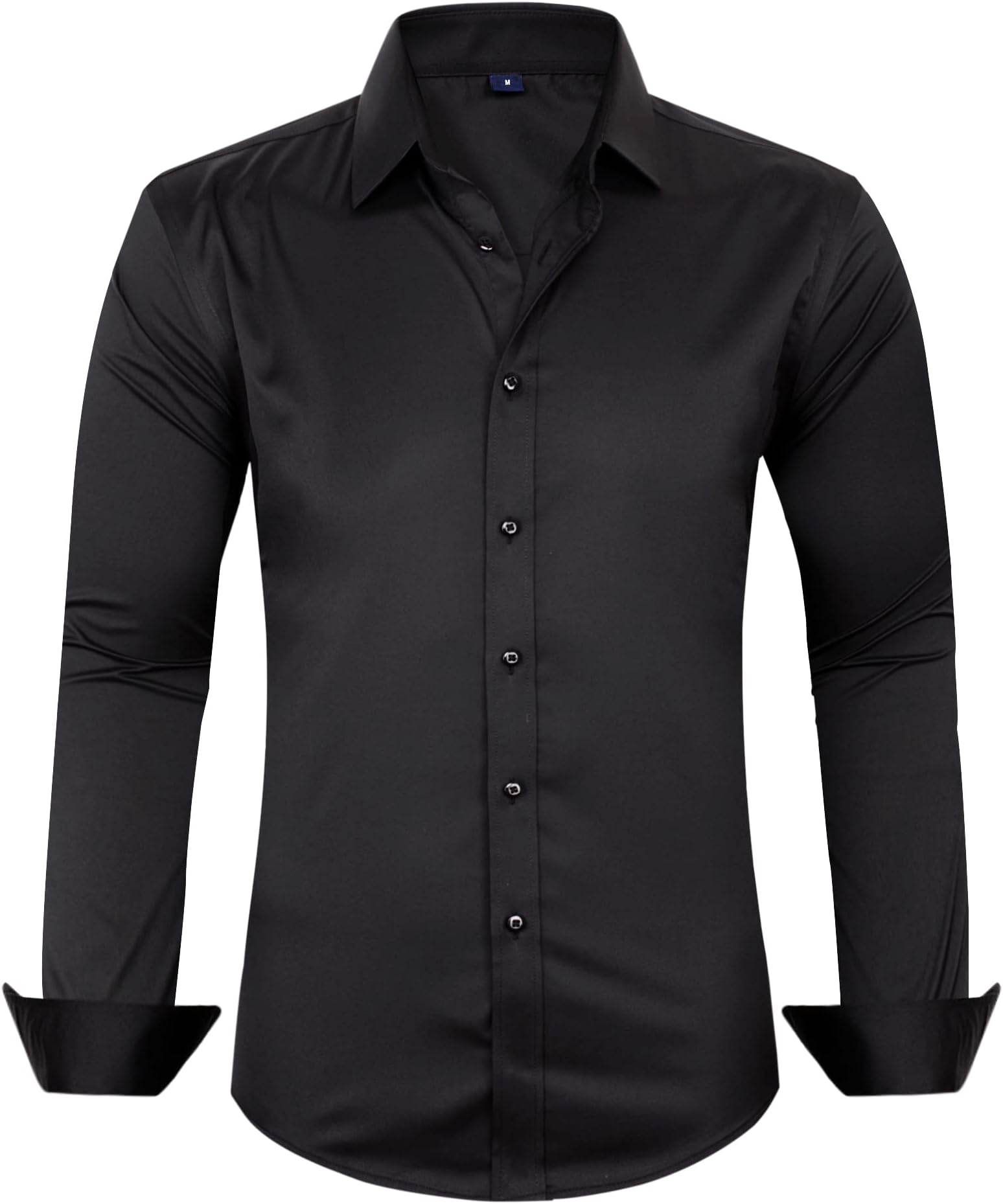 J.Ver Men's Dress Shirts Solid Long Sleeve Stretch Wrinkle-Free Shirt Regular Fit Casual Button Down Shirts