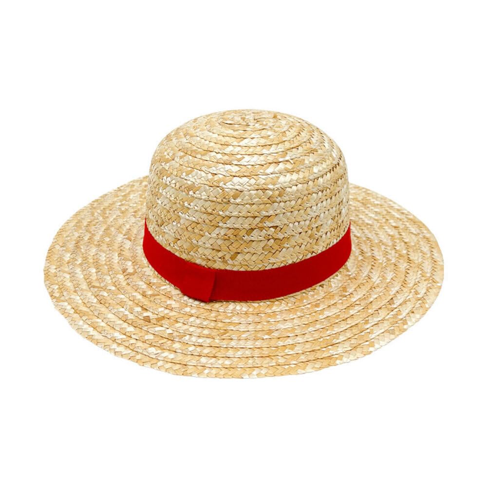 thematys® Sombrero de Paja Estilo One Piece Luffy - Monkey D. Ruffy | Ideal para Fans de Anime y Manga | Perfecto para Cosplay, Carnavales y Festivales | Accesorio Esencial para Disfraces de Piratas