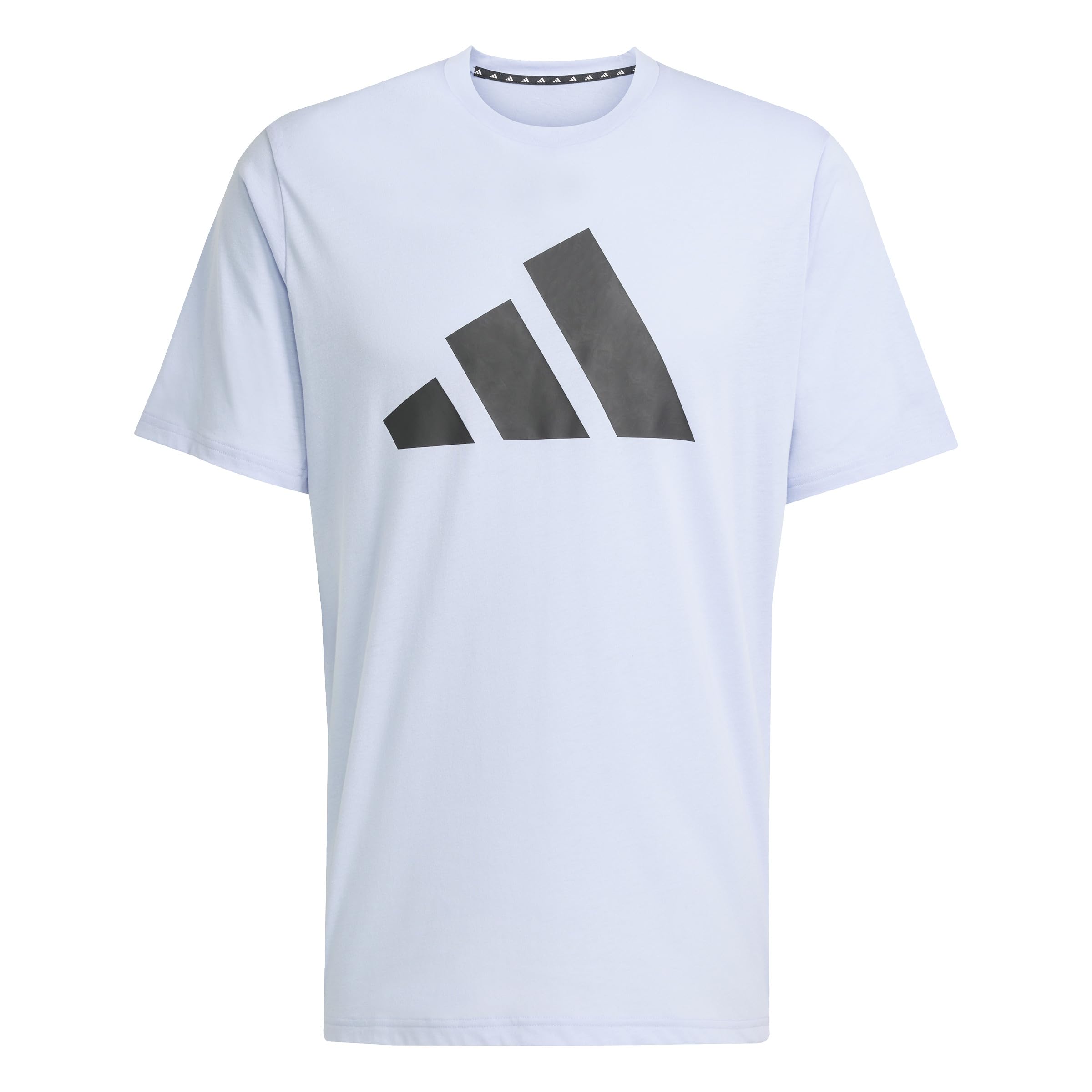 adidas Men's Train Essentials Feelready Logo Training Tee, Glow Blue/Black, S