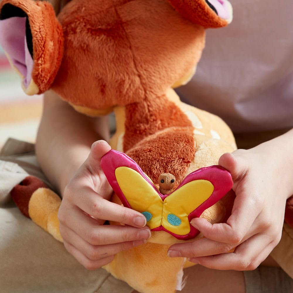Disney Store Official Bambi - Peluche medio per bambini, personaggio coccoloso con texture sfocata e dettagli ricamati, farfalla in raso, peluche adatto a tutte le età.