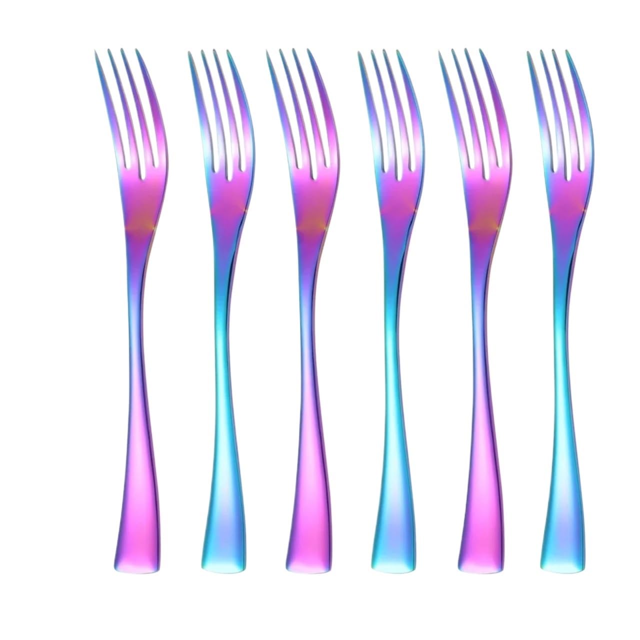 WZPTLKIBAD Stainless Steel Dinner Fork, 6 Piece Mirror Polished Set