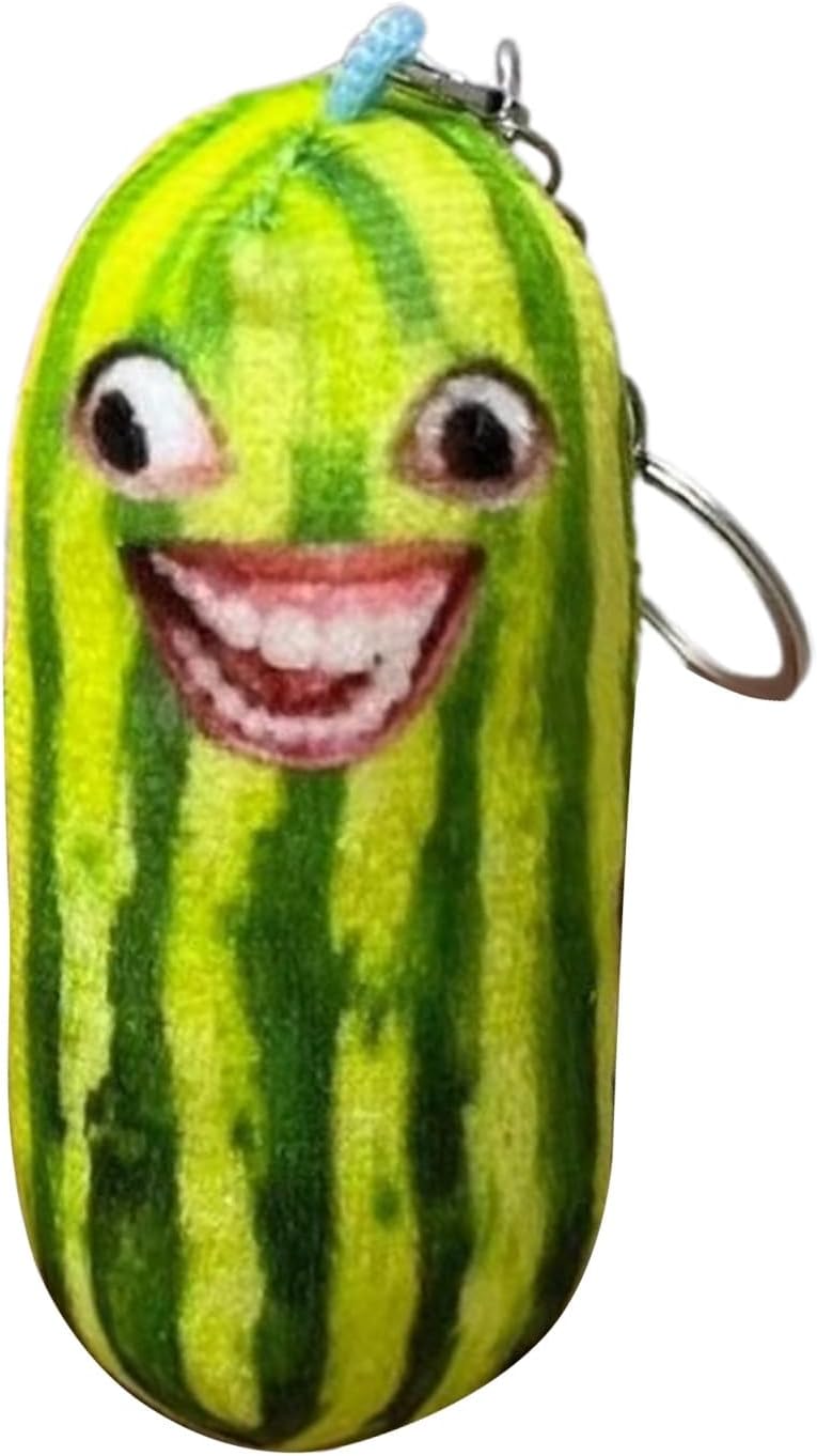 Talking Watermelon Stuffed Keychain, Fruits Interactive Toy that Repeats What you Say 4“