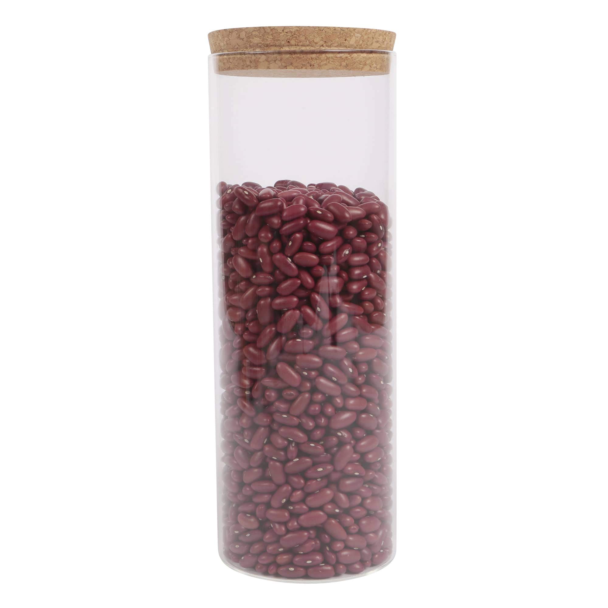 Ornami Clear Airtight Glass Pantry Storage Canister Jar With Cork Stopper Lid | Bpa-Free, Kitchen Storage Jar (1, 1.8L)