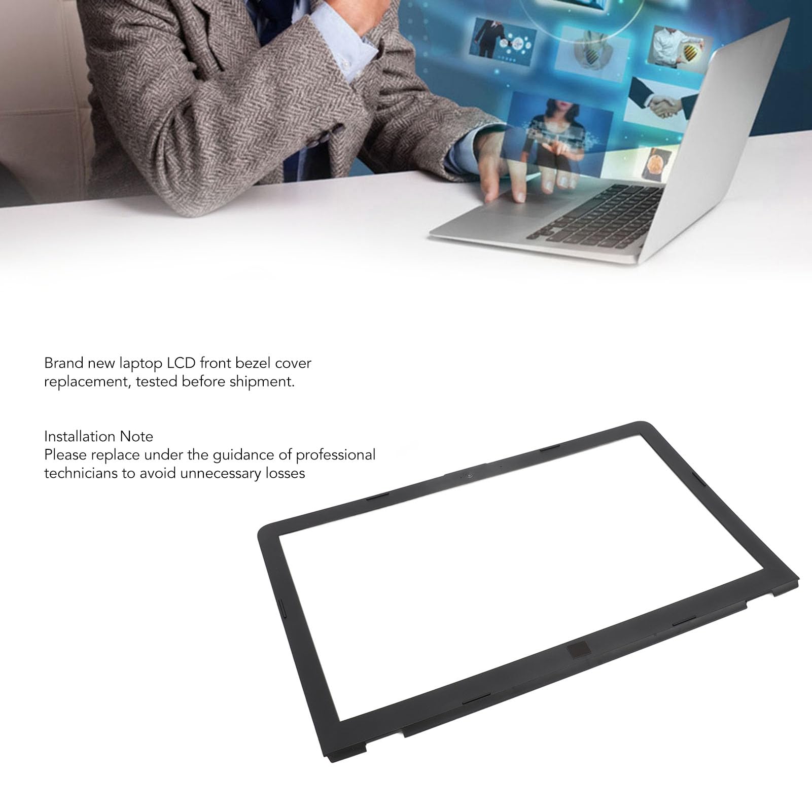 Custodia di Ricambio per Cornice Anteriore LCD 15G BR per Laptop 15G BR 15 BS BU BW 250 255 G6 TPN C129 TPN C130, Cover Posteriore LCD per Laptop di Ricambio Coperchio