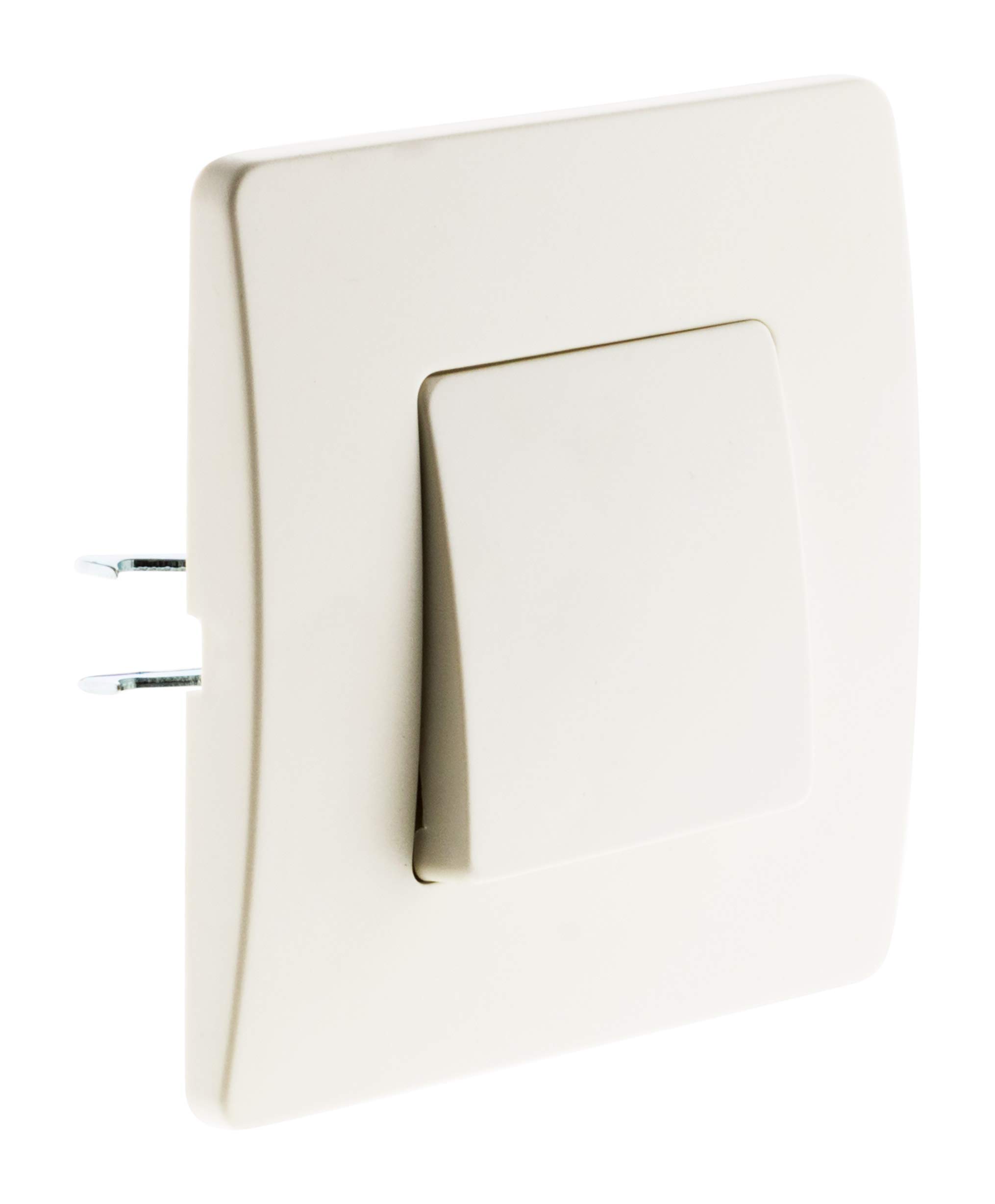 Zenitech - Bouton Poussoir Bornes Auto Venus - Blanc - Rapide avec Borne Automatique - Fixation à Vis et à Griffes pour Boîtes Standards - Sans Vis Apparente - Montage Facile - Certifié CE et NF