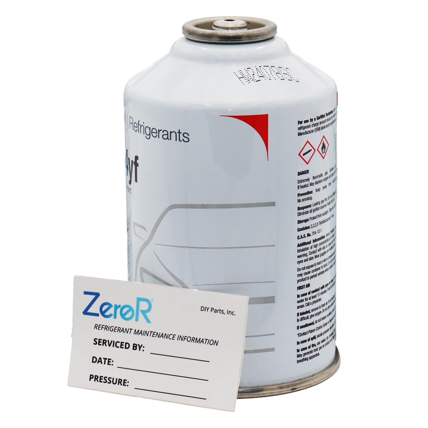 ZeroR® HFO-1234YF R1234YF Refrigerant for MVAC 8 oz SSV Can with Maintenance Label