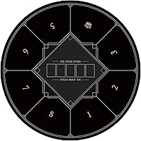 Vista 10 de nuveti Alfombrilla de póquer redonda de 61/79/119/140/160 cm para Texas Holdem Mesa de póquer portátil con diseño Art Deco para jugar cartas