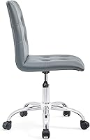 Vista 5 de Modway Prim Silla de oficina giratoria sin brazos con respaldo medio acanalado en gris