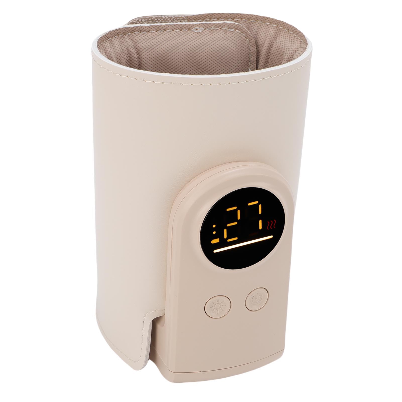 Cocoarm Scaldabiberon Veloce, Scaldabiberon in Pelle ABS con Riscaldamento Cordless USB C, Controllo della Temperatura a 6 Livelli da 100,4 a 122°F, Luce Notturna per Viaggi e Allattamento Notturno