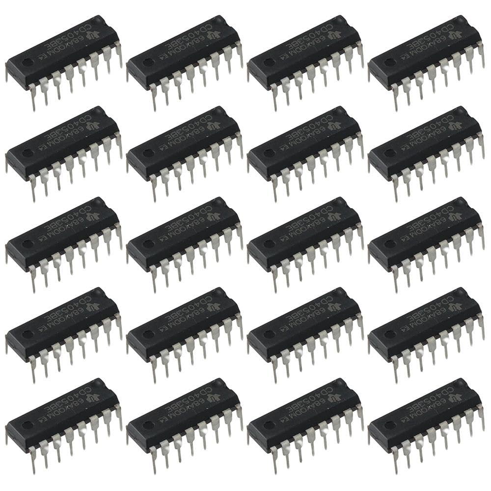 20pcs IC kit, Chip Assortment Set Analog Integrated Circuits Electronics Parts, CD4053BE DIP16 CD4053 Three Sets of Two Way Analog Switch Electronic Switch IC Chips