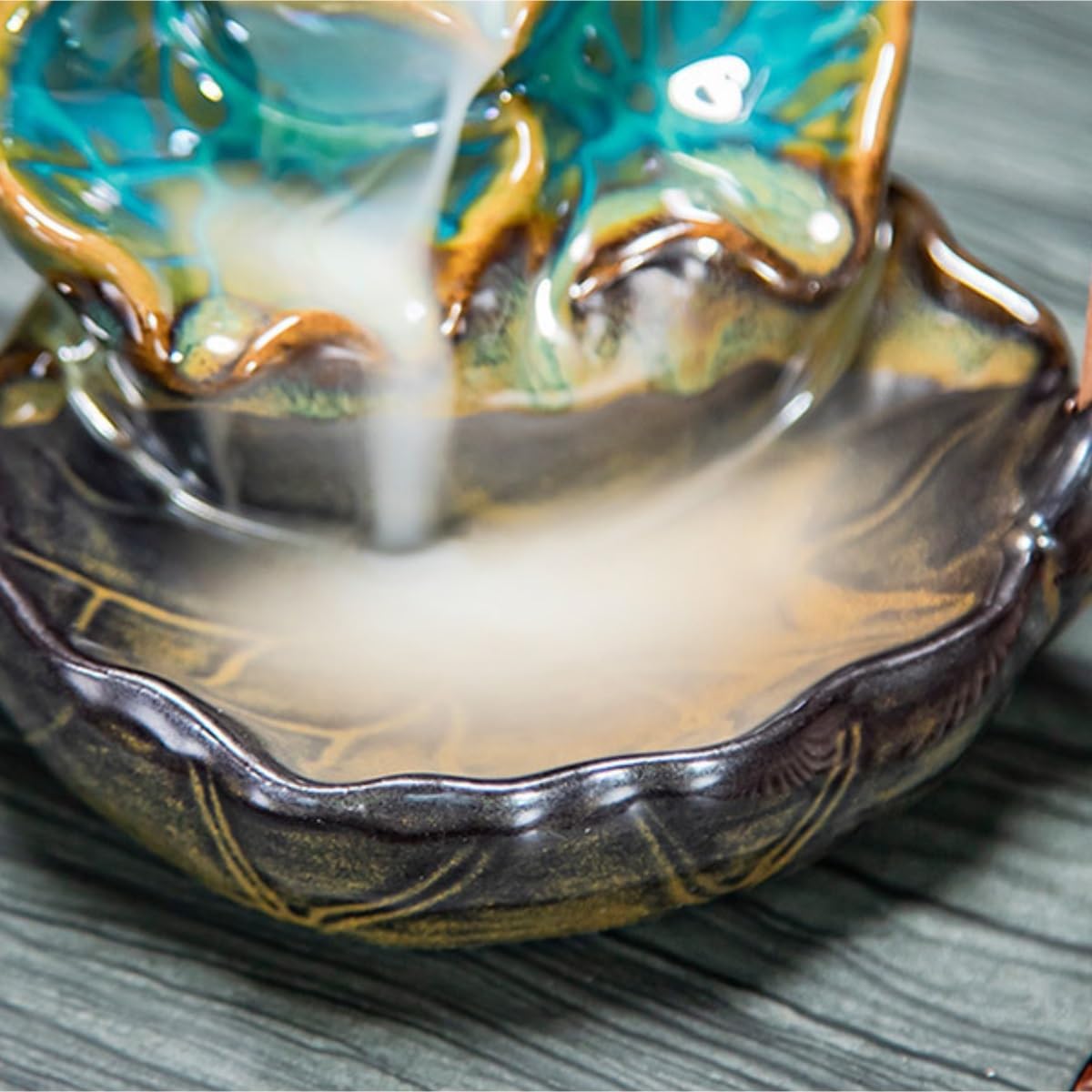 Räucherstäbchen Räuchergefäß Halter Räuchergefäß Ornamente Haushalt Aromatherapie Brenner Keramik Räucherstäbchen Räucherstäbchenhalter Zuhause Büro Yoga(Black)