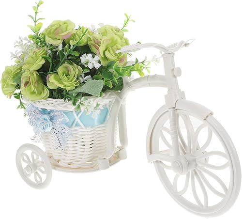 STOBOK Soporte para plantas de bicicleta, soporte de flores artificiales en forma de bicicleta para escritorio, hogar, oficina, decoración, estante