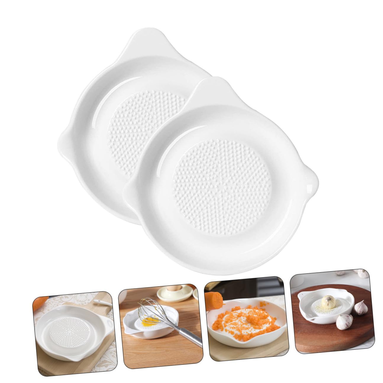 2 pezzi Piatti Grattugia in Ceramica Resistente per Aglio e Radice Aromatica Multifunzione per Cucina Domestica Facile da Pulire e Sicuro