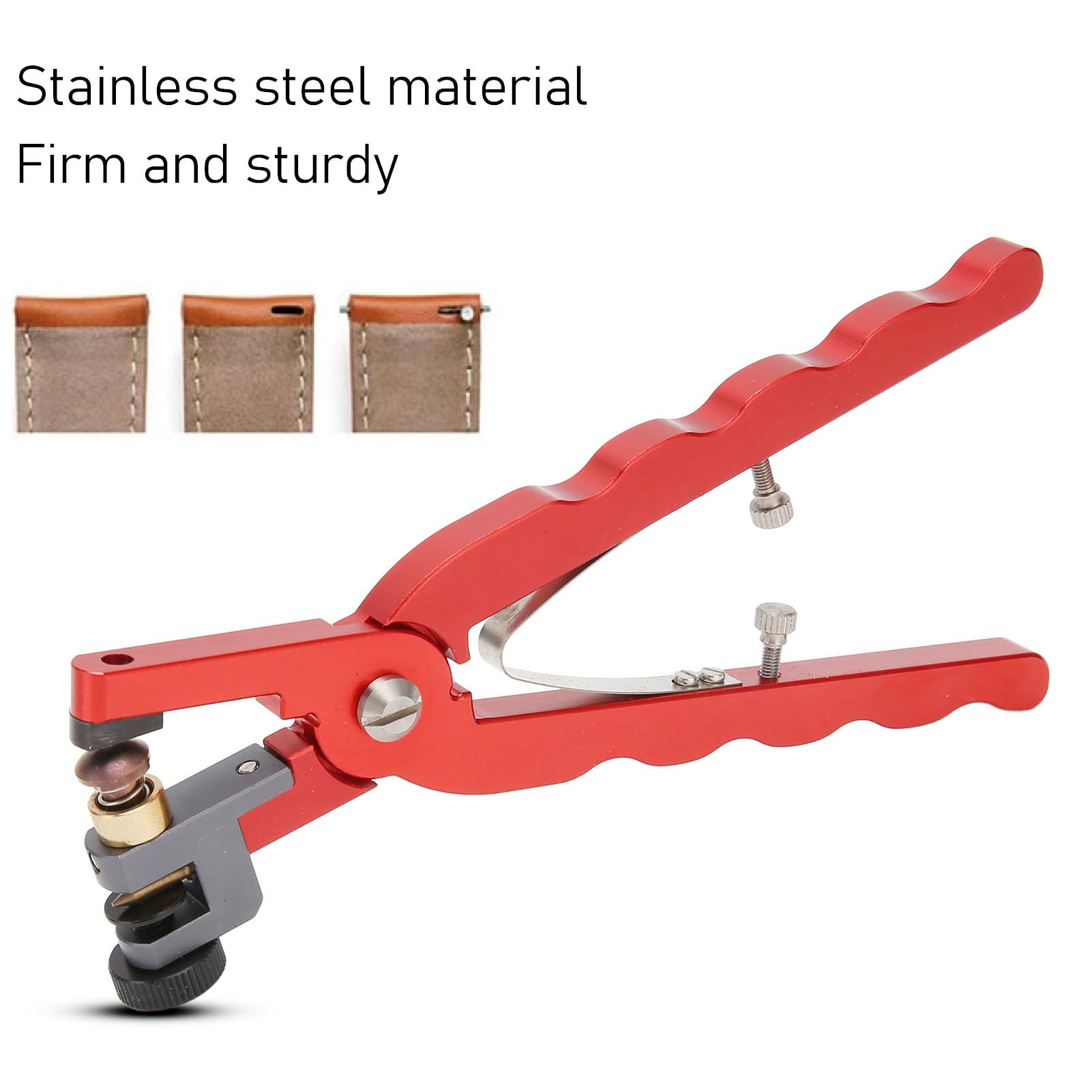 Cryfokt Alicates Perforadores de Cuero, Herramienta Perforadora de Correa de Reloj con Acero Inoxidable y Ergonómico con una Variedad de Calibres, para Cinturones, Zapatos