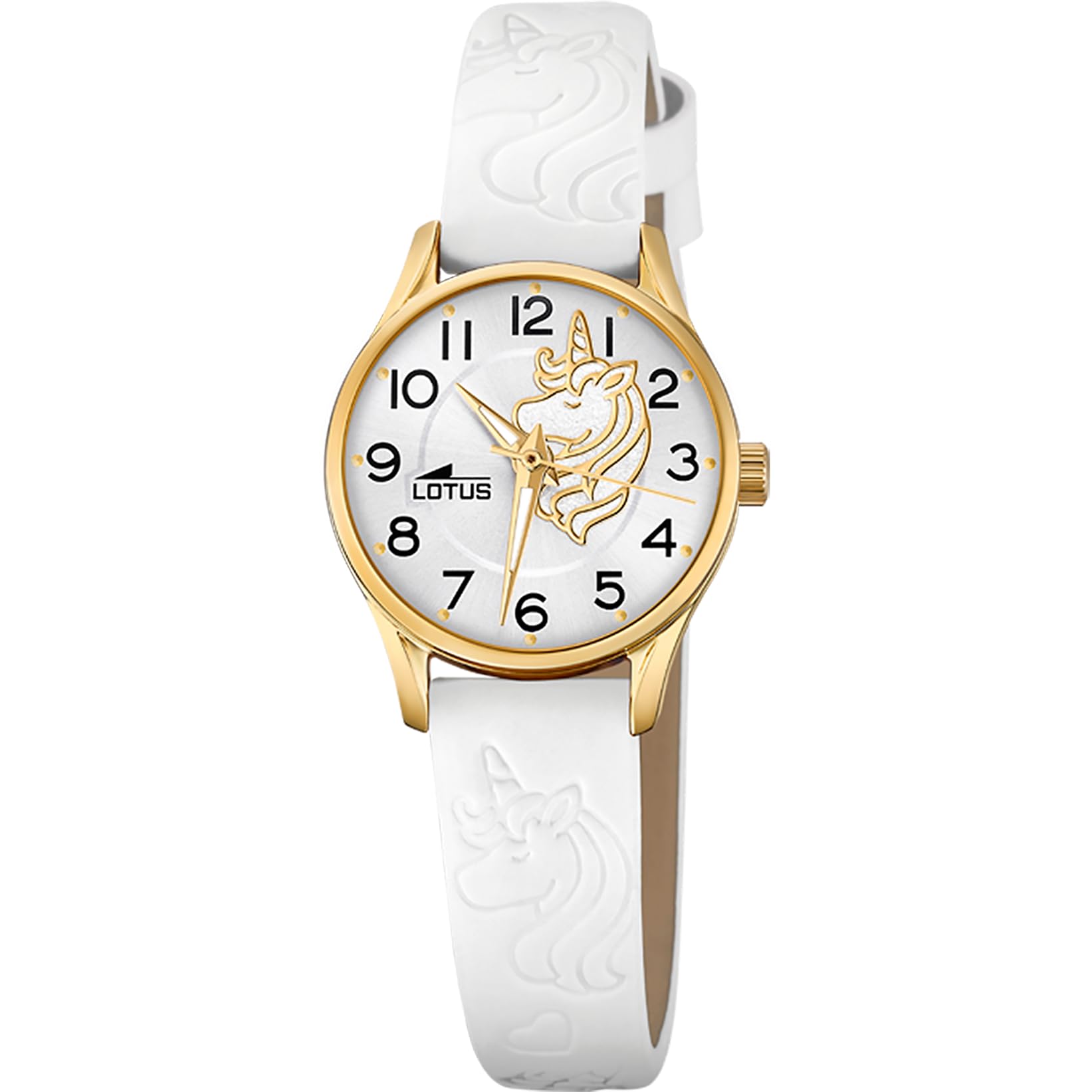 LOTUS Reloj Niña Analógico de Cuero Blanco | Movimiento de Cuarzo, Reloj Infantil, Cristal de Alta Resistencia, Clásico 18574/F, con Pulsera de Regalo, Junior Collection