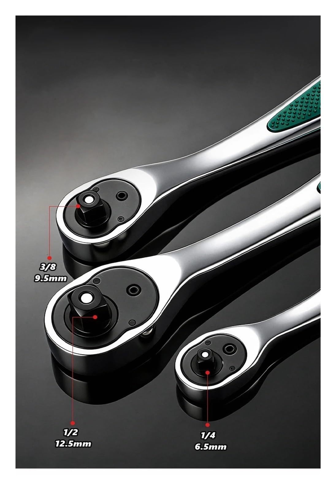 Generico Set di chiavi a cricchetto da 72 denti | 1/4,3/8,1/2 tre azionamenti, cricchetto salva-manodopera da 72 denti for una riparazione rapida