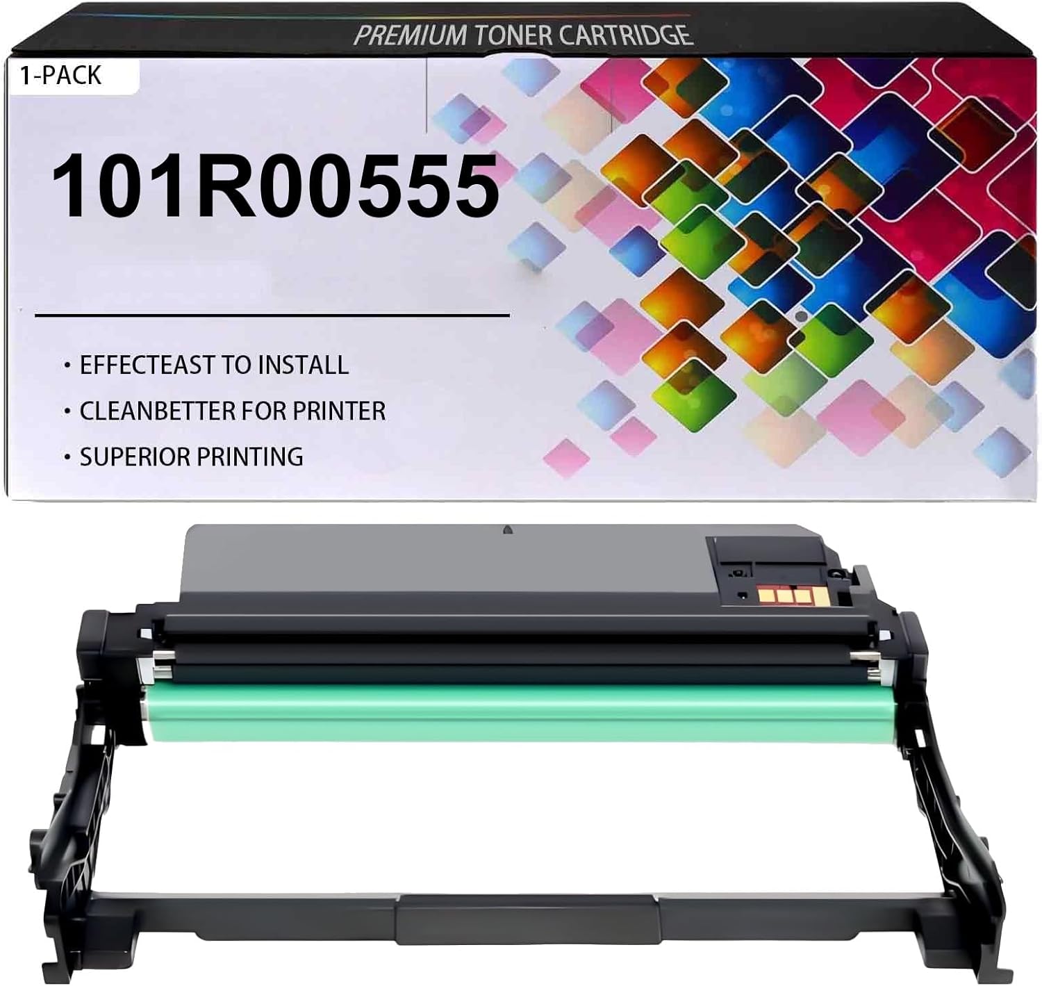 3335 3345 Imaging Drum Unit with Chip Replacement for Xerox 101R00555, for LaserJet Xerox Phaser 3330DNi WorkCentre 3335DNi 3345DNi Printer, (1 Black, 30000 Pages)