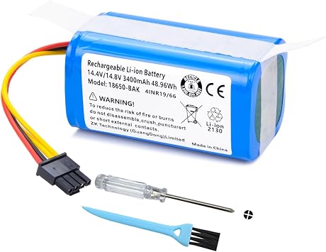 VR1717 3400mAh Vacuum Battery Replacement for Proscenic Cocoa Smart 780T 790T BONA18650-AA KA760, Summer P1s P2s P3, for Bagotte BL509 BONA18650-MF1, for CECOTEC CONG0003 Robot Vacuum Cleaner w/Tools