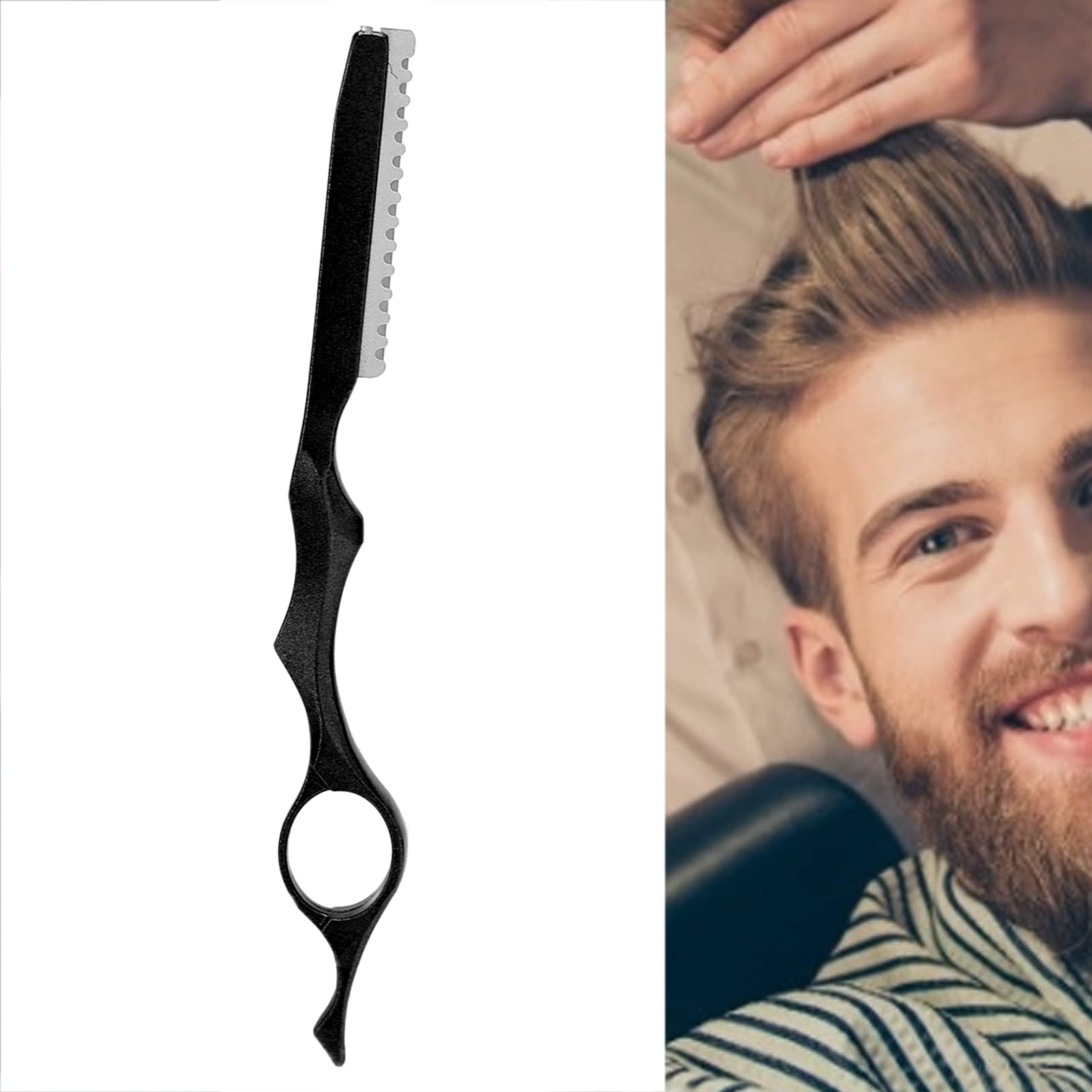 Navaja Peluqueria, Cuchillo para adelgazar el cabello,recorte de cabello, Navaja Afeitar Navaja Barbero texturizante profesional de acero inoxible para salón de belleza