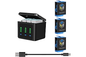 HERO9 Black, HERO10 Black, and HERO11 Black Action Camera Battery Charger Bundle...