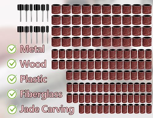 KAPSING 132 Stück Schleifhülse Satz für Dremel schleifaufsätze mit Frei Box, Schleifhülse Satz zubehör für dremel elektrowerkzeuge