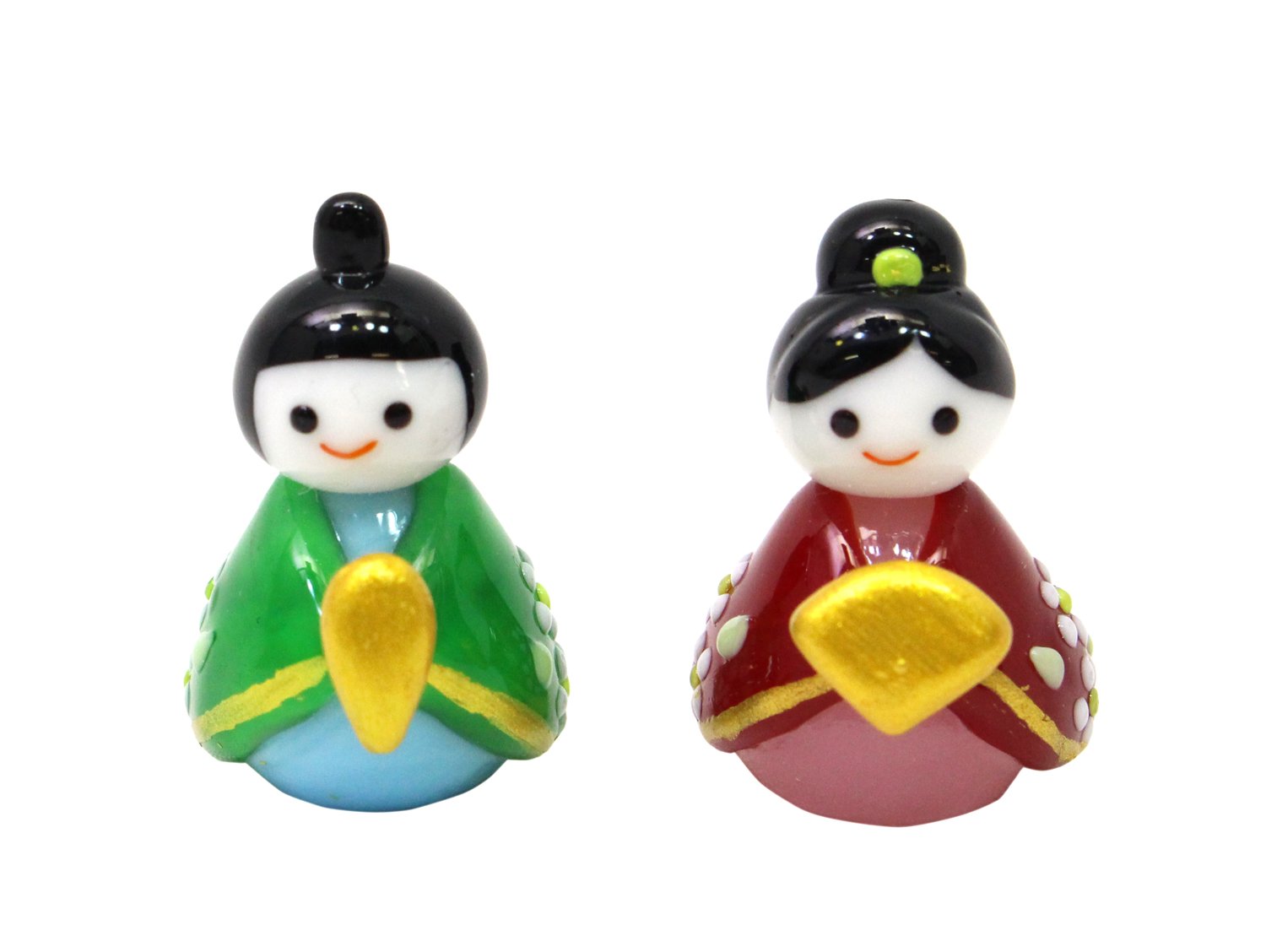 ガラス細工 三段飾り おひなさま 手作り 春の豆雛 | かわいい ガラス