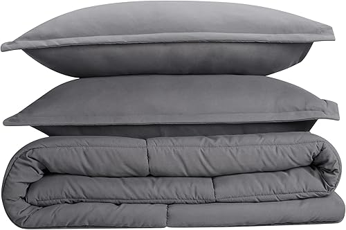 Miniatura 7 de SERTA Simply Clean - Juego de edredón de 3 piezas, hipoalergénico, ultra suave, tamaño King, color gris