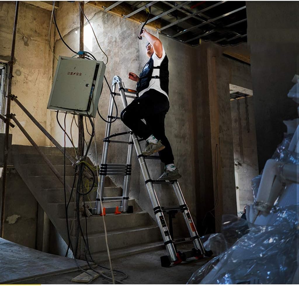 Multi-Purpose Ladder Aluminium Extendable Ladders Portable Foldable Ladder for Loft Indoor Outdoor Office House (Size : 3.1+3.1m/10.1+10.1ft) (2. 2+2. 2m/7. 2+7. 2ft)