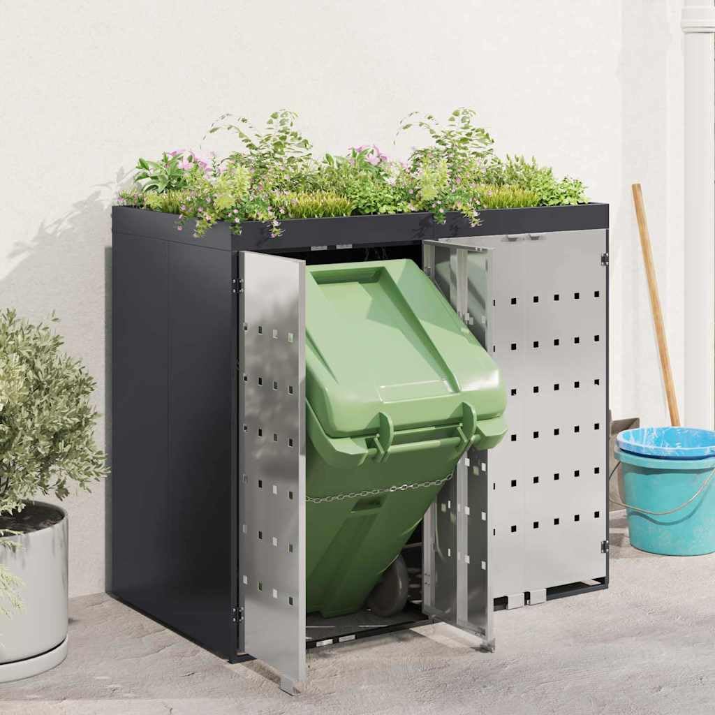 Almacenamiento de Cubos Wheelie para 3 Cubos Antracita Acero,Casa y jardín,Productos del hogar,Accesorios para contenedores de residuos,Soportes para contenedores de residuos,47.1kg-3394783
