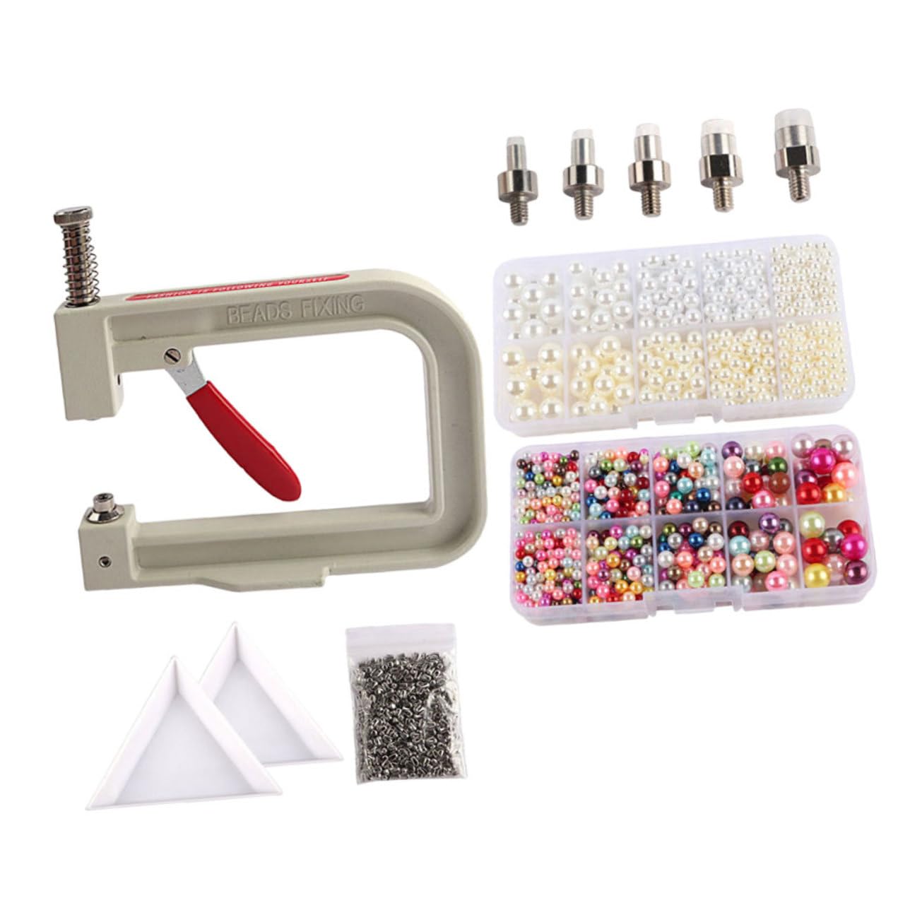 Housoutil Compact Pearl Setting Machine Hand Press Pearl Setting Tool Kit for Clothing Repair