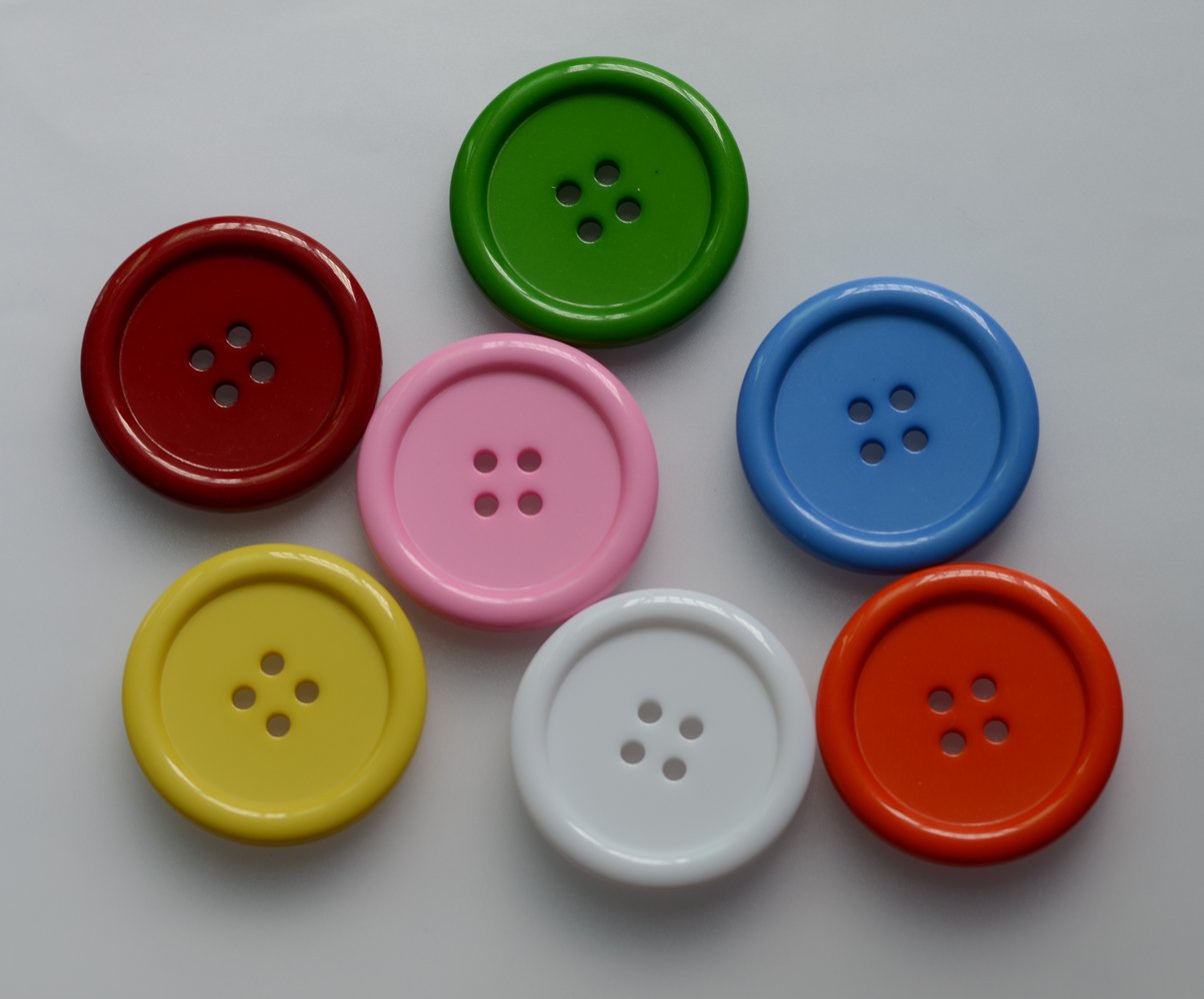 LYRACCES Wholesale Lots 7pcs Extra Large Big Sewing Fasteners Flatback Resin Buttons 50mm 1.97 Inches (Multi)