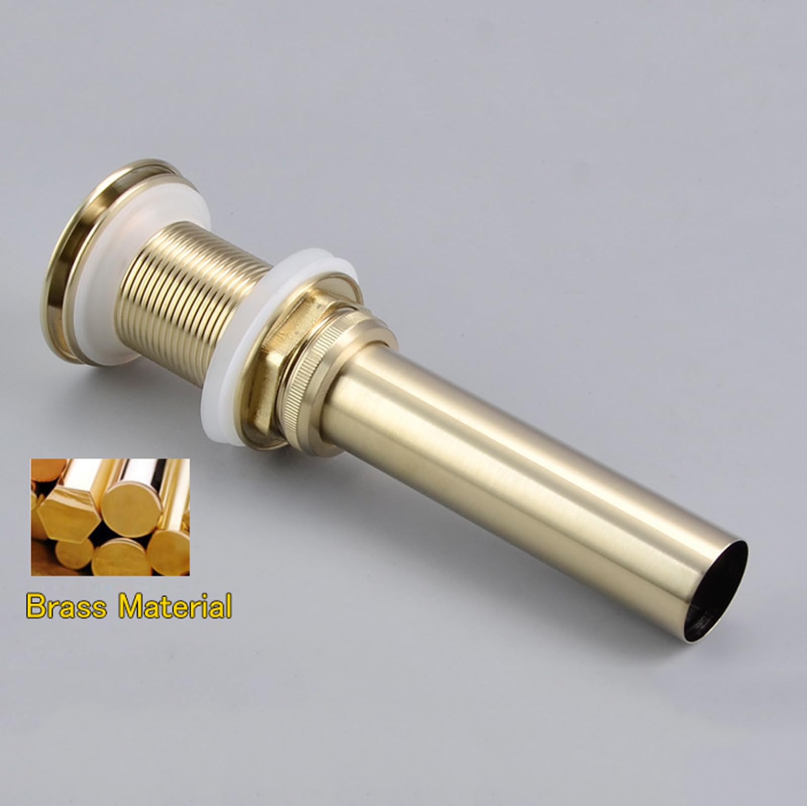 Piletta Di Scarico Lavandino Oro Spazzolato Piletta Lavabo Bagno Ottone Piletta Bidet Universale Tutto In Rame Con Rimbalzo, Oro Spazzolato, Non Poroso
