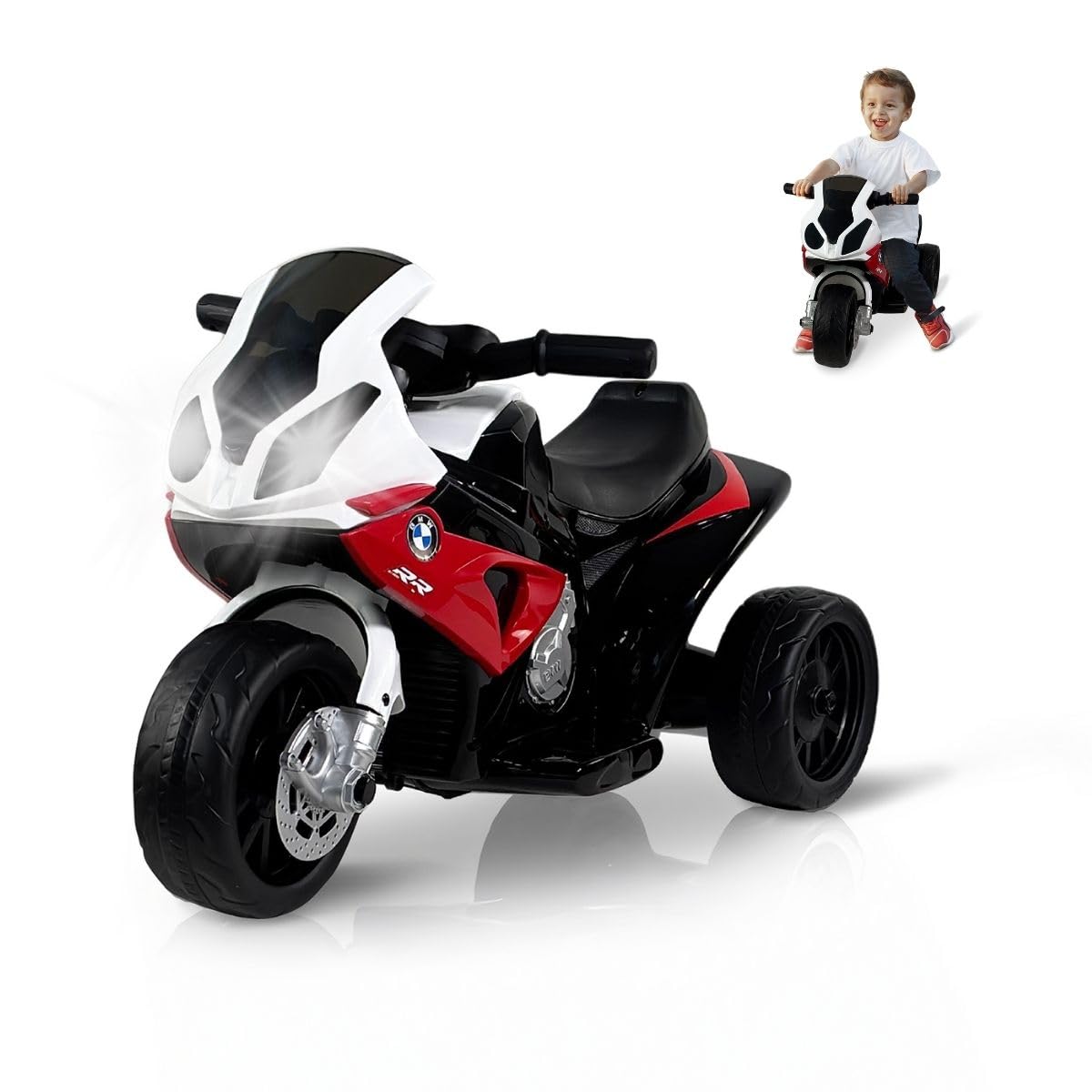 Mobiclinic®, Moto Eléctrica Infantil, Licencia BMW, +2 años, 3 Ruedas, hasta 3km/h, Luces y Música, Motor 25W, MP3, MobiXplo, Peso Máx 20kg