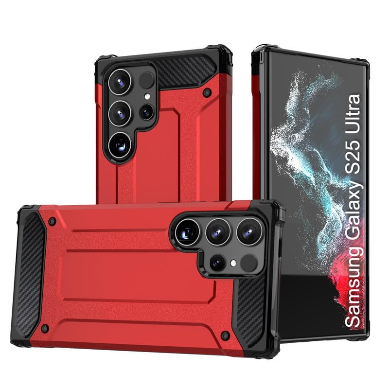 Rugged TPU+PC Armour Case for Samsung Galaxy S25 Ultra | Impact-Resistant Design | Anti-Drop Protection | Raised Edges & Precise Cutouts | Heavy Duty Protective Cover – Red Rugged TPU+PC Armour Case for Samsung Galaxy S25 Ultra | Impact-Resistant Design | Anti-Drop Protection | Raised Edges & Precise Cutouts | Heavy Duty Protective Cover – Red