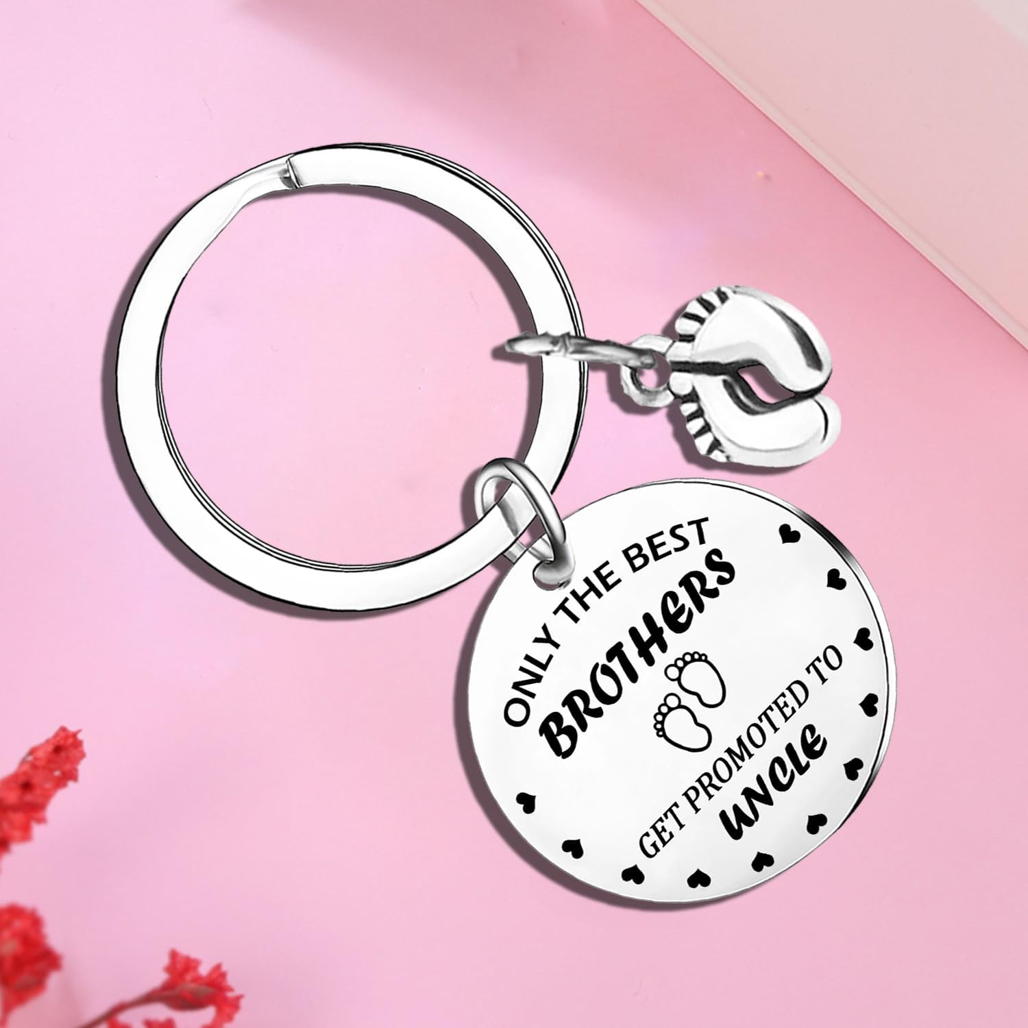 Uncle To Be Keychain New Uncle Gifts for Uncle Keychain Father’s Day Gift Uncle Announcement Gift Promoted to Uncle Christmas Birthday Gifts - Image 3