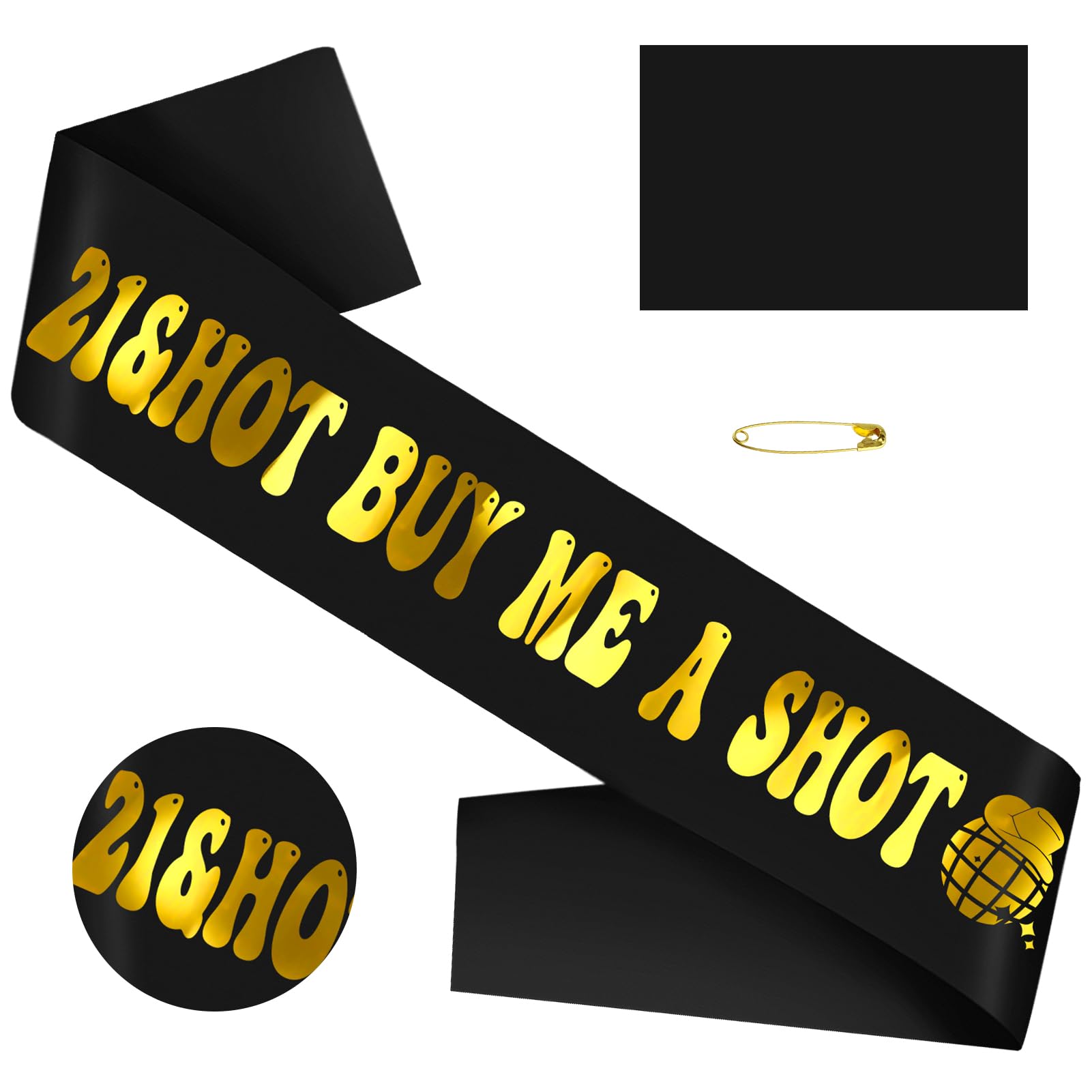 JXYCBZYing 21st Birthday Sash for Women, Black '21&Hot BUY ME A SHOT', Finally 21 Birthday Party Accessory, 1 Sash