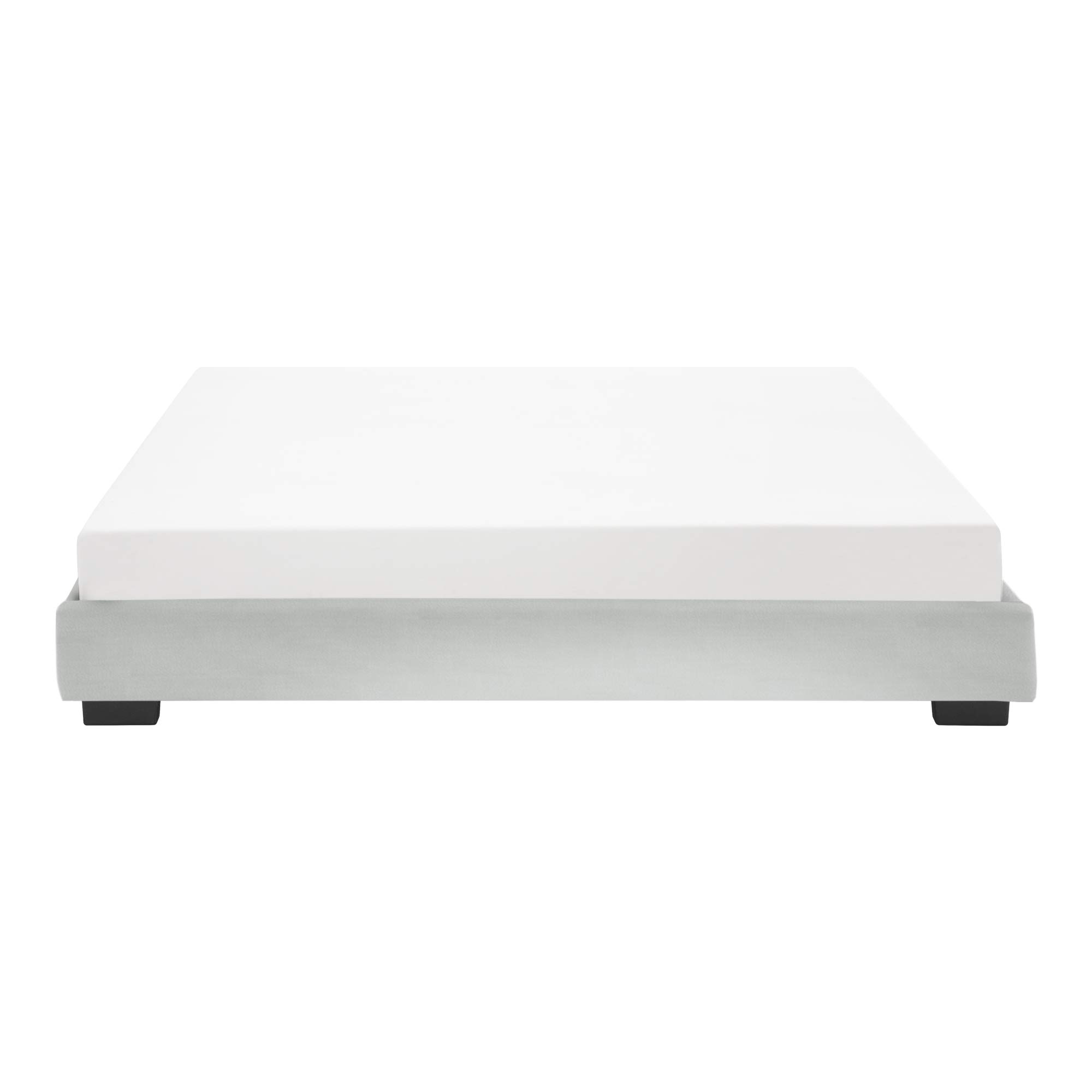 Corium Cama Doble Matrimonio Tapizado en Piel sintética 180 x 200 cm Somier Moderno con Listones para Cama Blanco