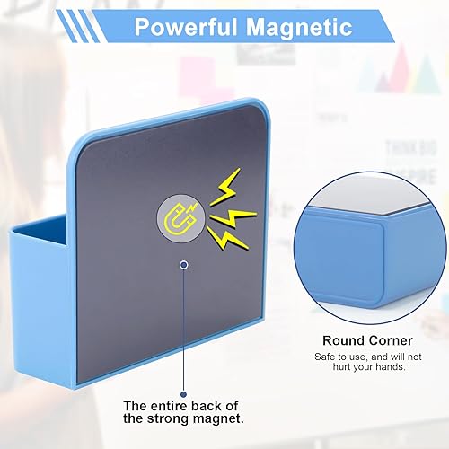 Vista 6 de 2Pcs Magnetic Dry Erase Marker Holder, Strong Magnetic Marker Holder with 6 Colorful Magnet Nails, Magnet Pen Holder Pen for Office Supplies