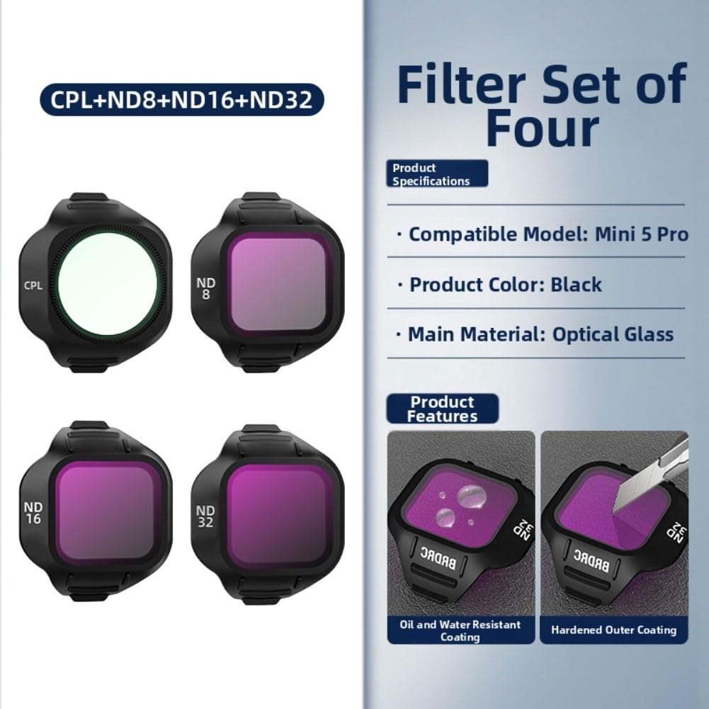 Kit filtro compatto da 3,38 cm ND CPL UV per droni DJI (4 pezzi)