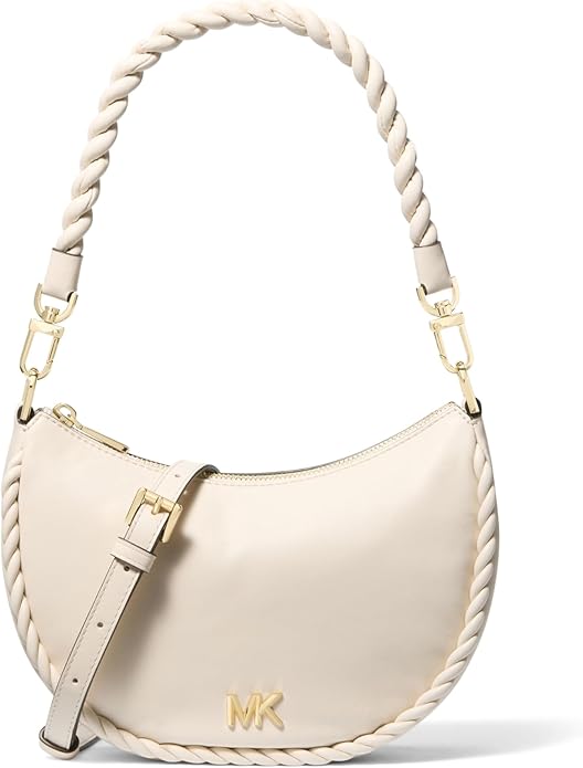 Cream shoulder handbag with braided strap - luxury minimalist women's fashion accessory